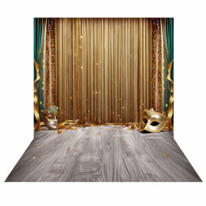 Fundo Fotográfico Cenário Carnaval Dourado em Tecido 2,20m x1,50m F764