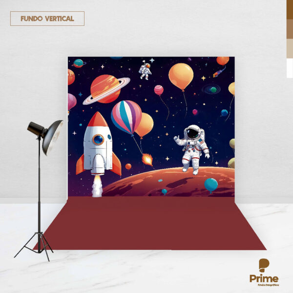 Fundo Fotográfico Cenário Astronauta Foguete 2,20m x1,50m F547 - Image 2