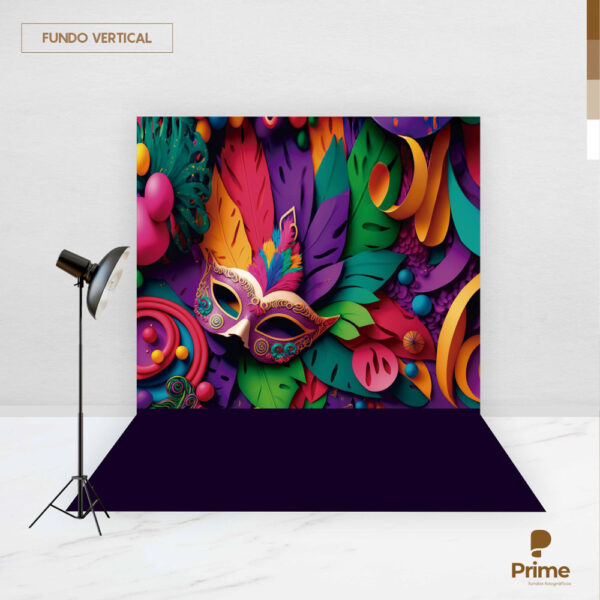 Fundo Fotográfico Cenário Carnaval Colorido em Tecido 2,20m x1,50m F755 - Image 2