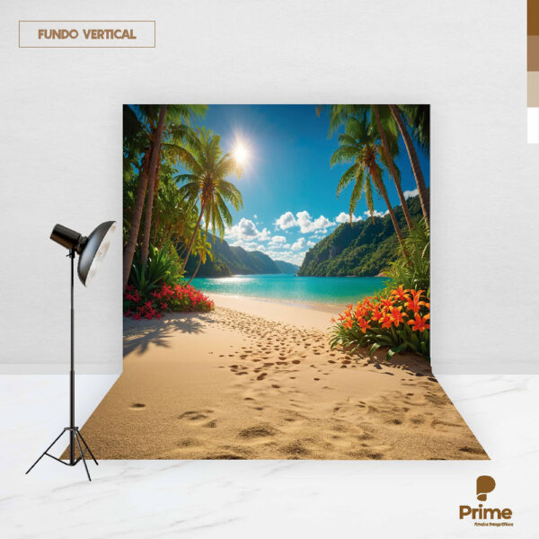 Fundo Fotográfico Cenário Praia Verão Tecido 2,20m x1,50m F427 - Image 2
