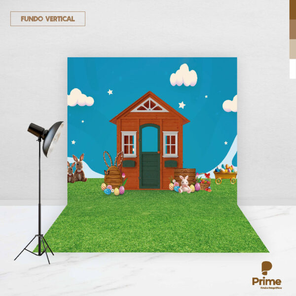 Fundo Fotográfico Cenário Páscoa  Casinha 2,20m x1,50m F774 - Image 2