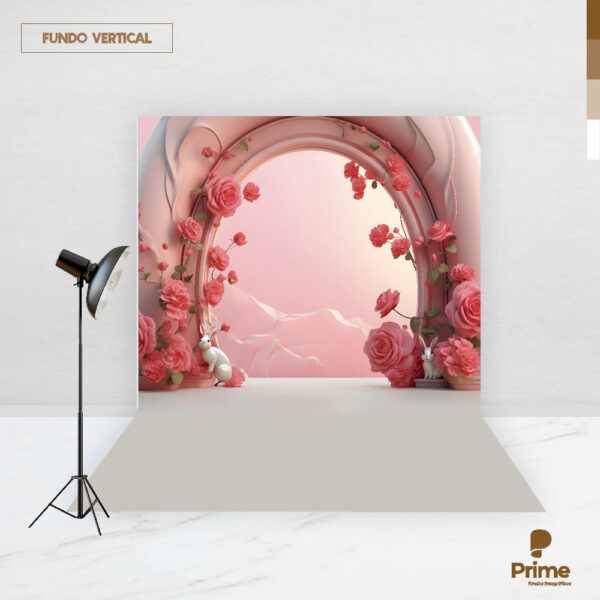 Fundo Fotográfico Cenário Páscoa Rosa 2,20m x1,50m F782 - Image 2