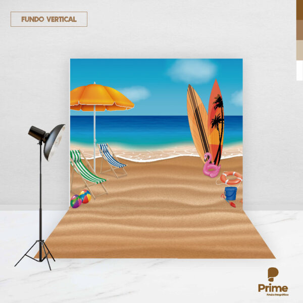 Fundo Fotográfico Cenário Verão Praia 2,20m x1,50m F429 - Image 2