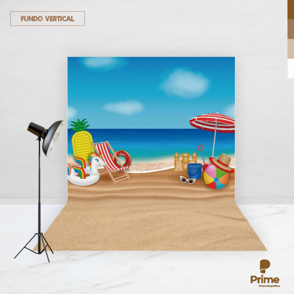 Fundo Fotográfico Cenário Praia Verão 2,20m x1,50m F413 - Image 2