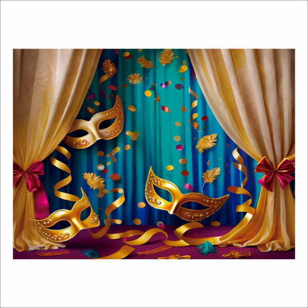 Fundo Fotográfico Cenário Carnaval Dourado em Tecido 2,20m x1,50m F752 - Image 3