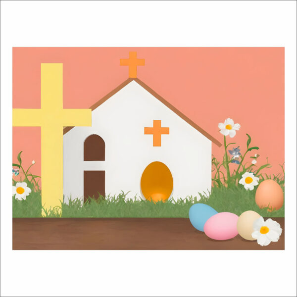Fundo Fotográfico Cenário Páscoa Religiosa Cute 2,20m x1,50m F799 - Image 3