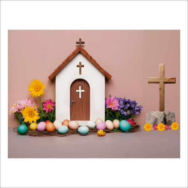 Fundo Fotográfico Cenário Páscoa Religiosa Cute 2,20m x1,50m F797 - Image 3