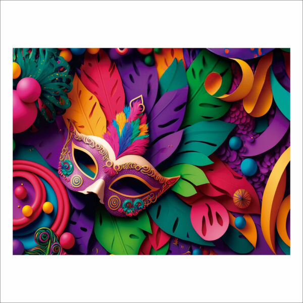 Fundo Fotográfico Cenário Carnaval Colorido em Tecido 2,20m x1,50m F755 - Image 3