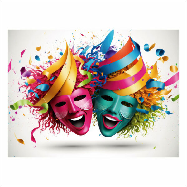 Fundo Fotográfico Cenário Mascaras Carnaval em Tecido 2,20m x1,50m F758 - Image 3