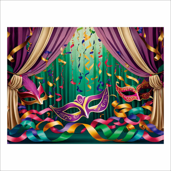 Fundo Fotográfico Cenário Carnaval Mascaras em Tecido 2,20m x1,50m F751 - Image 3