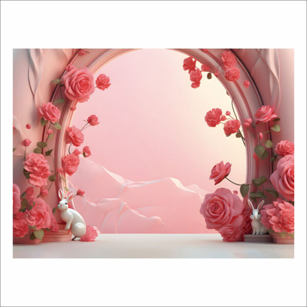 Fundo Fotográfico Cenário Páscoa Rosa 2,20m x1,50m F782 - Image 3
