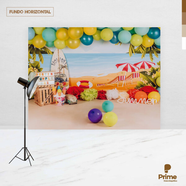 Fundo Fotográfico Cenário Praia Verão 2,20m x1,50m F800 - Image 4