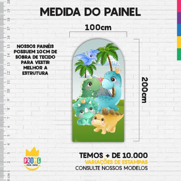 Painel De Festa Romano Decorativo Dinossauro Cute - Image 4