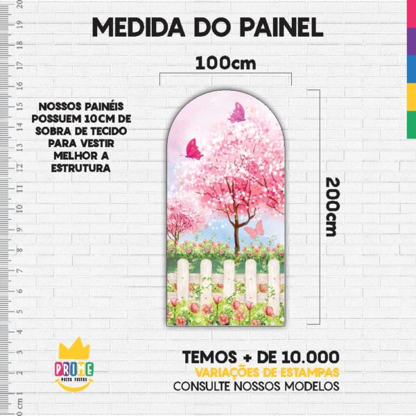 Painel De Festa Romano Decorativo Jardim Encantado Rosa - Image 4