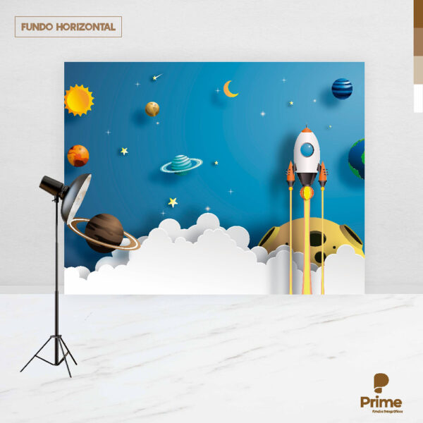 Fundo Fotográfico Cenário Astronauta Foguete 2,20m x1,50m F545 - Image 4