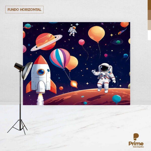 Fundo Fotográfico Cenário Astronauta Foguete 2,20m x1,50m F547 - Image 4