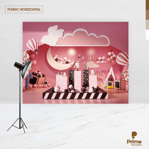 Fundo Fotográfico Cenário Mundo Rosa Criança 2,20m x1,50m F845 - Image 4