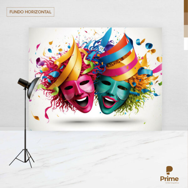 Fundo Fotográfico Cenário Mascaras Carnaval em Tecido 2,20m x1,50m F758 - Image 4