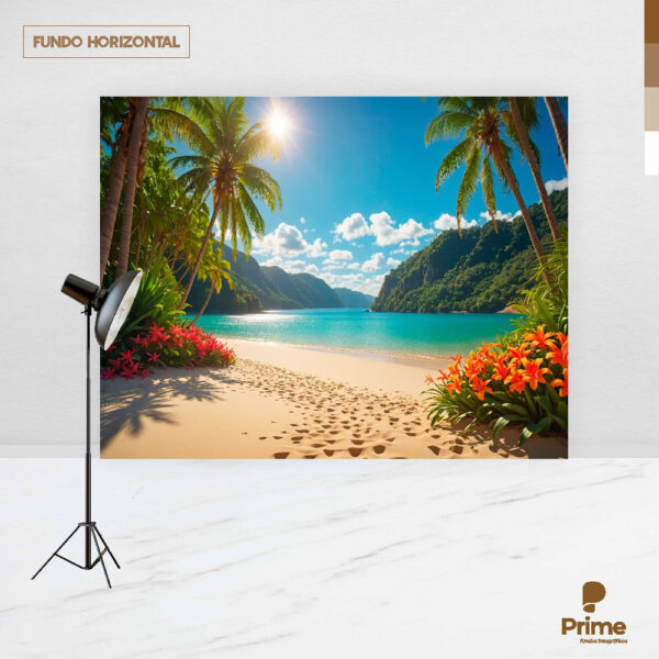 Fundo Fotográfico Cenário Praia Verão Tecido 2,20m x1,50m F427 - Image 4