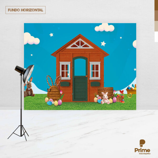 Fundo Fotográfico Cenário Páscoa  Casinha 2,20m x1,50m F774 - Image 4