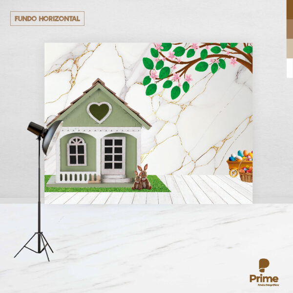 Fundo Fotográfico Cenário Páscoa  Casinha 2,20m x1,50m F775 - Image 4