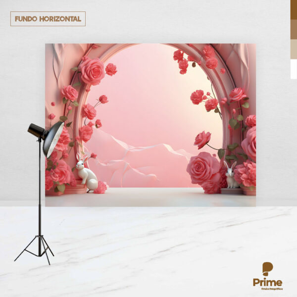 Fundo Fotográfico Cenário Páscoa Rosa 2,20m x1,50m F782 - Image 4