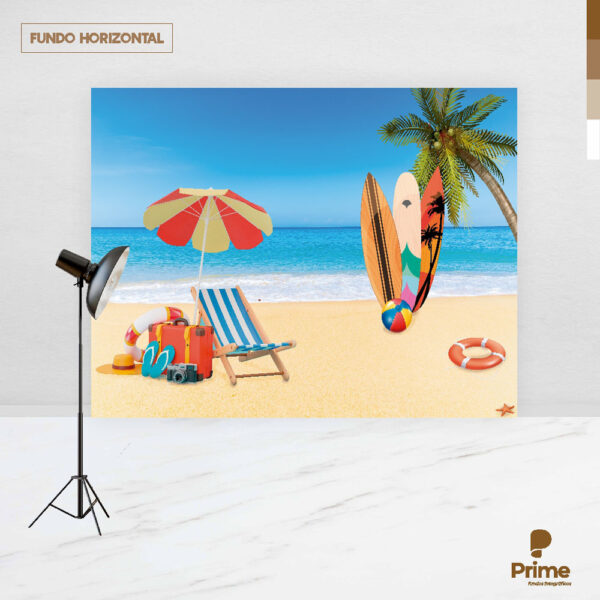 Fundo Fotográfico Cenário Verão Praia 2,20m x1,50m F415 - Image 4