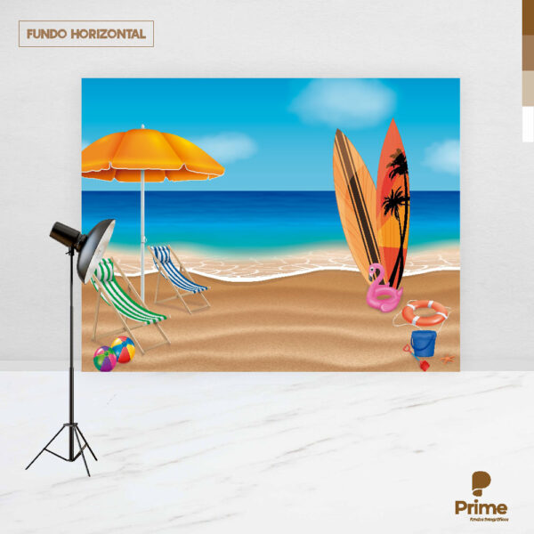 Fundo Fotográfico Cenário Verão Praia 2,20m x1,50m F429 - Image 4