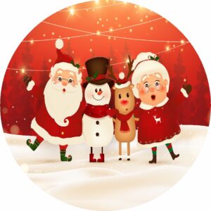 KIT Jogo 6 Capas Sousplat Natal 35cm X 35cm + Suporte MDF OUTLET