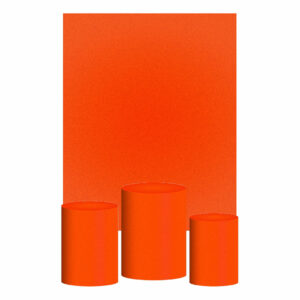 Kit Casado Laranja Cor Lisa  Trio Capa Cilindro Retangular Tecido