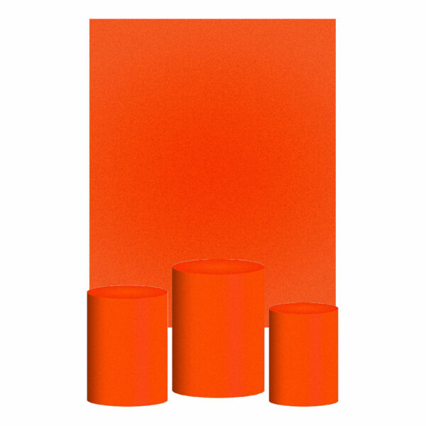Kit Casado Laranja Cor Lisa  Trio Capa Cilindro Retangular Tecido