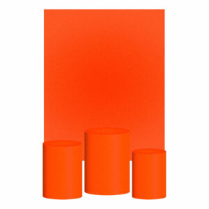 Kit Casado Laranja Fluorescente Cor Lisa  Trio Capa Cilindro Retangular Tecido