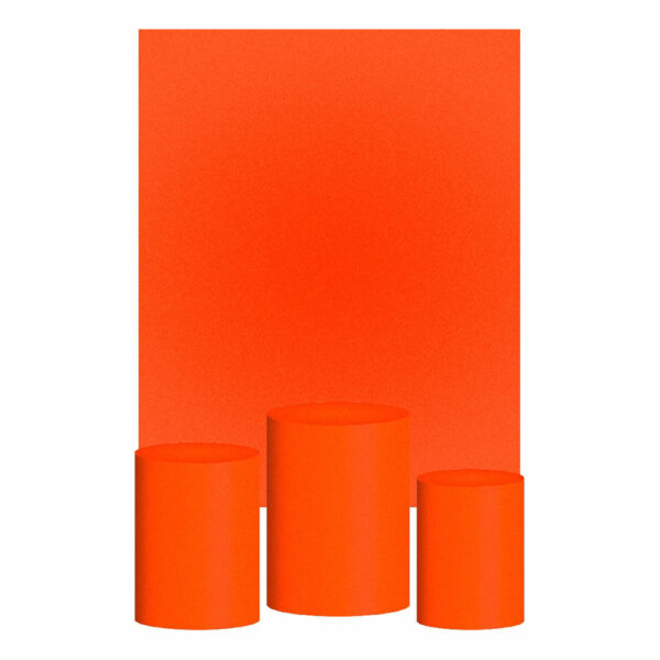 Kit Casado Laranja Fluorescente Cor Lisa  Trio Capa Cilindro Retangular Tecido