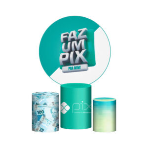 Trio Capa Cilindro + Painel Redondo 3D Faz um Pix 1,50m Veste Fácil Outlet