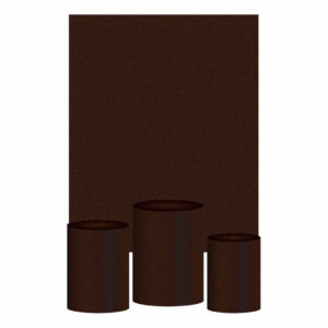 Kit Casado Marron Cor Lisa  Trio Capa Cilindro Retangular Tecido