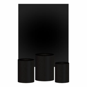 Kit Casado Preto Cor Lisa  Trio Capa Cilindro Retangular Tecido