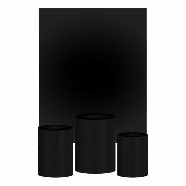 Kit Casado Preto Cor Lisa  Trio Capa Cilindro Retangular Tecido