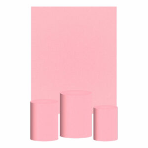 Kit Casado Rosa  Bebe Cor Lisa  Trio Capa Cilindro Retangular Tecido
