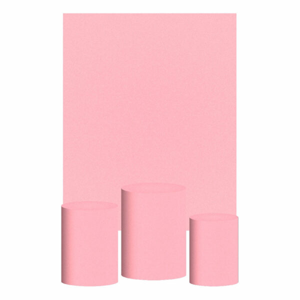 Kit Casado Rosa  Bebe Cor Lisa  Trio Capa Cilindro Retangular Tecido