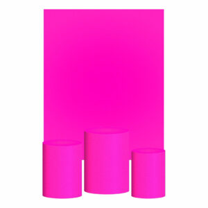 Kit Casado Rosa Fluorescente Cor Lisa  Trio Capa Cilindro Retangular Tecido