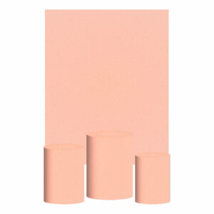Kit Casado Salmon Cor Lisa Trio Capa Cilindro Retangular Tecido
