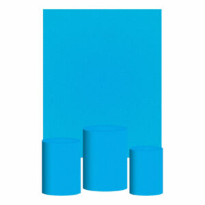 Kit Casado Turquesa Cor Lisa  Trio Capa Cilindro Retangular Tecido