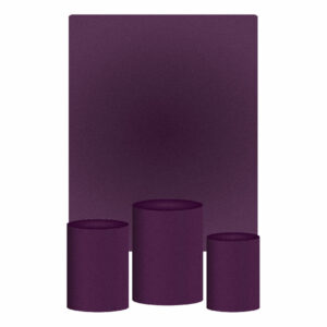 Kit Casado Roxo Uva Cor Lisa  Trio Capa Cilindro Retangular Tecido