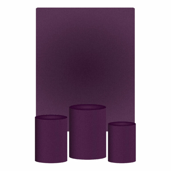 Kit Casado Roxo Uva Cor Lisa  Trio Capa Cilindro Retangular Tecido
