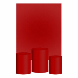 Kit Casado Vermelho Cor Lisa  Trio Capa Cilindro Retangular Tecido