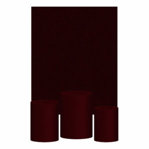 Kit Casado Vinho Cor Lisa  Trio Capa Cilindro Retangular Tecido