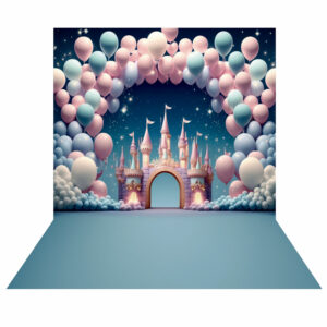 Fundo Fotográfico Cenário Castelo Balões 2,20m x1,50m F839