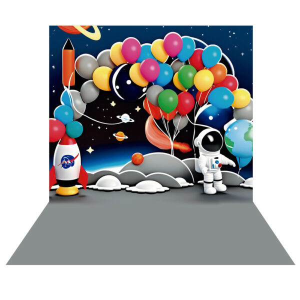 Fundo Fotográfico Cenário Astronauta Foguete 2,20m x1,50m F544