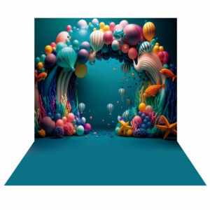 Fundo Fotográfico Cenário Fundo do Mar Balões 2,20m x1,50m F564