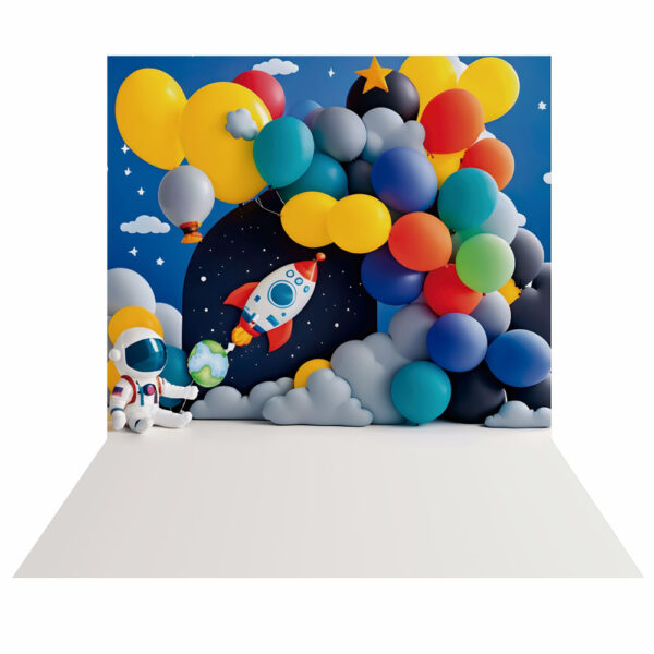 Fundo Fotográfico Cenário Astronauta Foguete 2,20m x1,50m F543